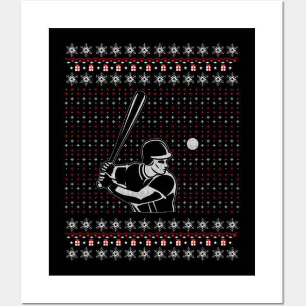 Baseball Ugly Christmas Sweater Gift Wall Art by uglygiftideas